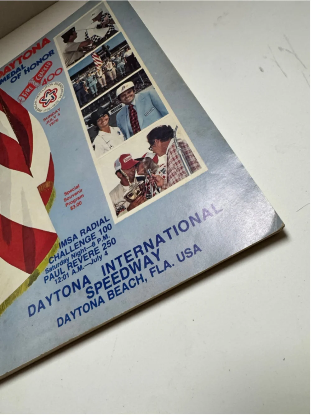 Vintage 1976 Daytona International Speedway Souvenir Program Metal of Honor